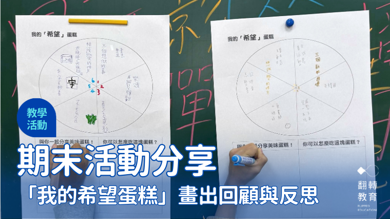 期末班級活動分享：「我的希望蛋糕」畫出回顧與展望。圖片來源：李慢慢老師提供
