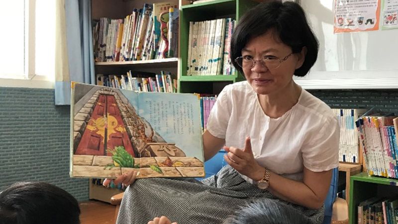長年致力於推動幼兒閱讀教育的張美惠老師。（拍攝時間：2019/5/17）