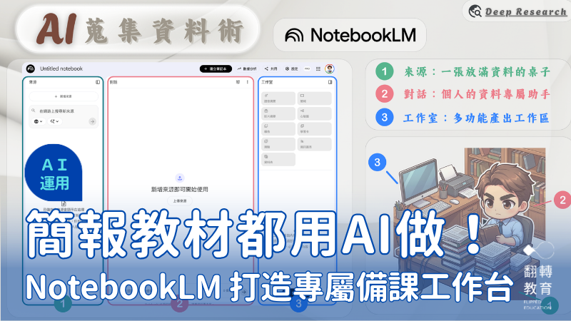 翻轉備課思維，把 NotebookLM 變成你的AI 專屬工作台！。圖片來源：方方老師提供