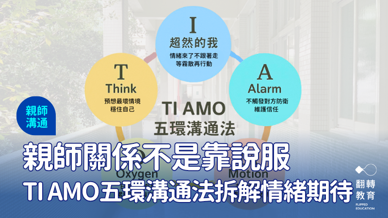 TI AMO五環溝通法，提供教師一套面對情緒、穩住關係、重建信任的實用對話工具。圖：翻轉教育製作