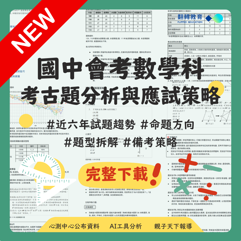 國中會考數學科 歷屆試題分析與應試策略