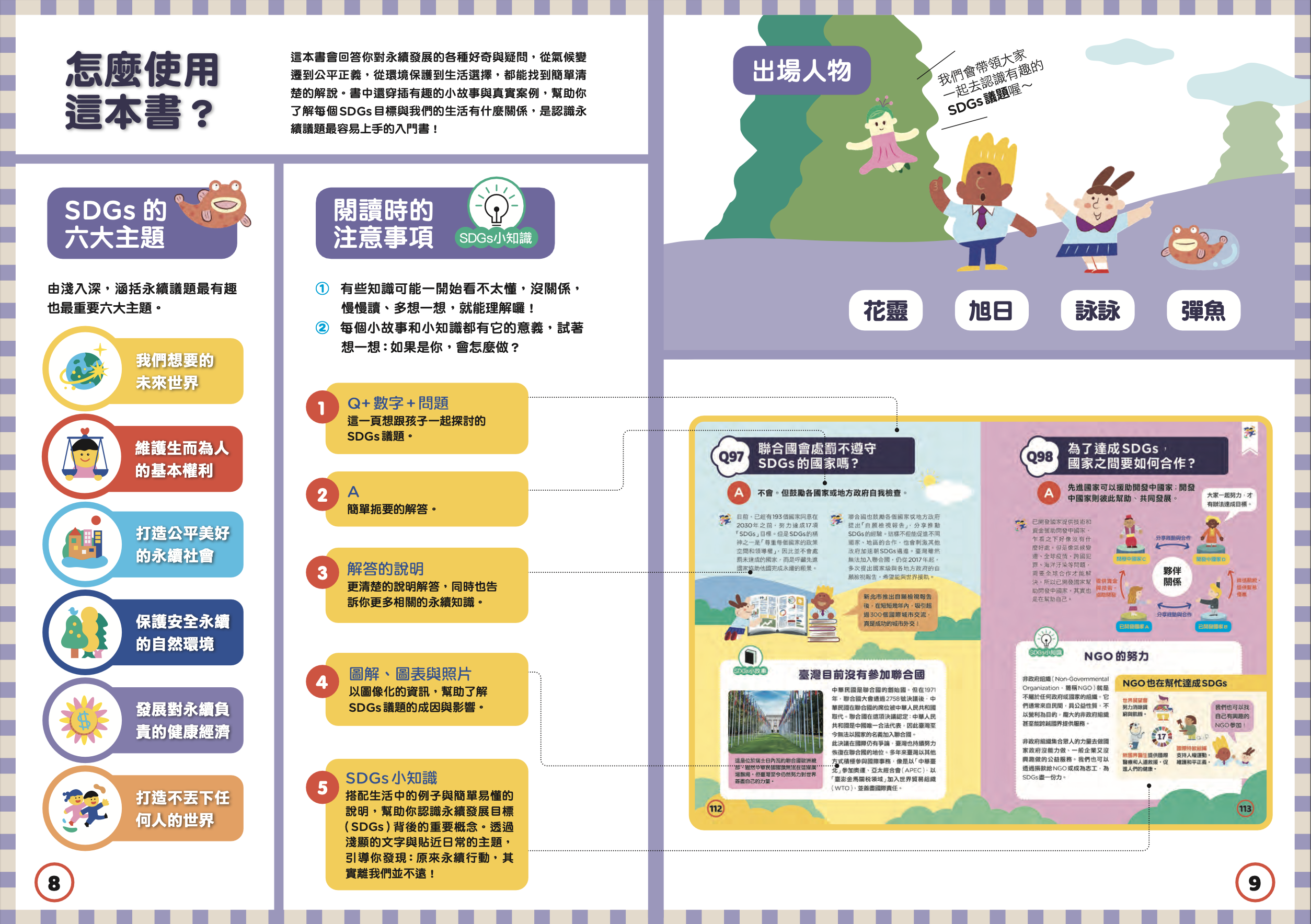 《SDGs100問》以六大主題切入,問答形式激發小讀者的學習動力